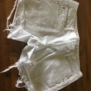 White high rise American Eagle cut offs size 8
